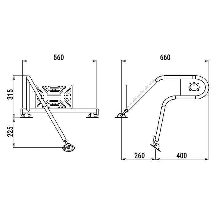 Стойка рулевая с креплением на баллон надувной лодки 25мм в Тольятти