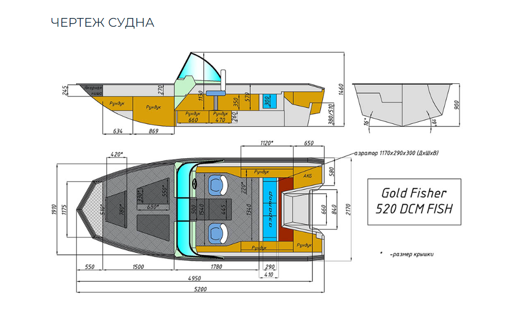 Алюминиевый катер Gold Fisher 520 DCM FISH в Тольятти