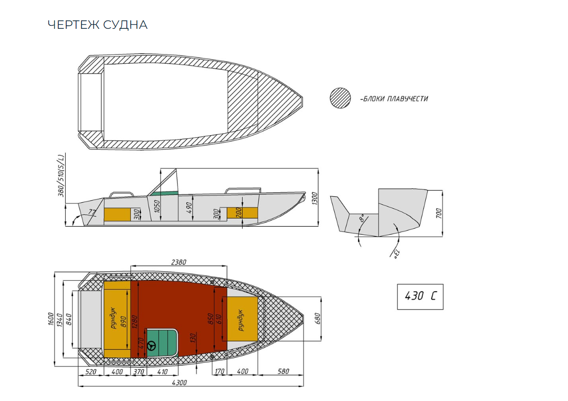 Алюминиевый катер Wyatboat-430 C в Тольятти