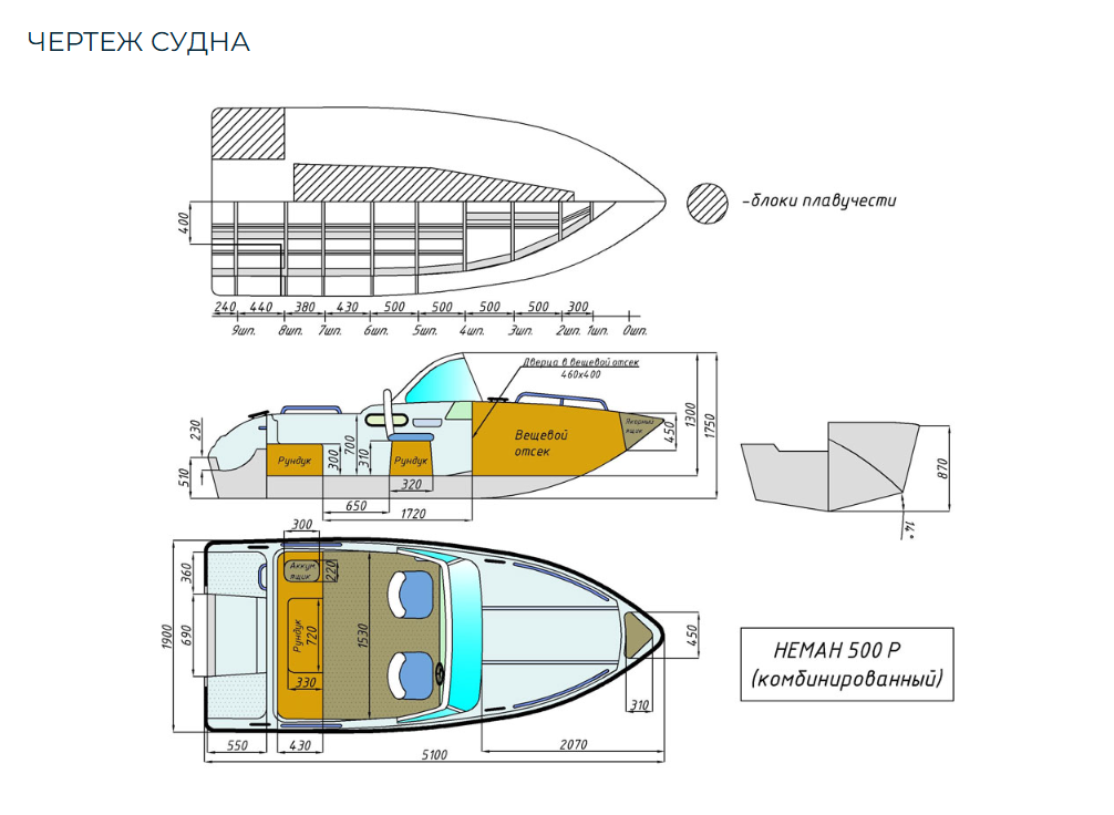 Комбинированный катер Neman-500 P в Тольятти