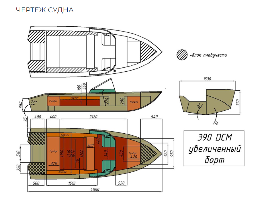 Алюминиевый катер Wyatboat-390 DCM Увеличенный борт в Тольятти