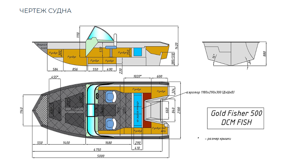 Алюминиевый катер Gold Fisher 500 DCM FISH в Тольятти