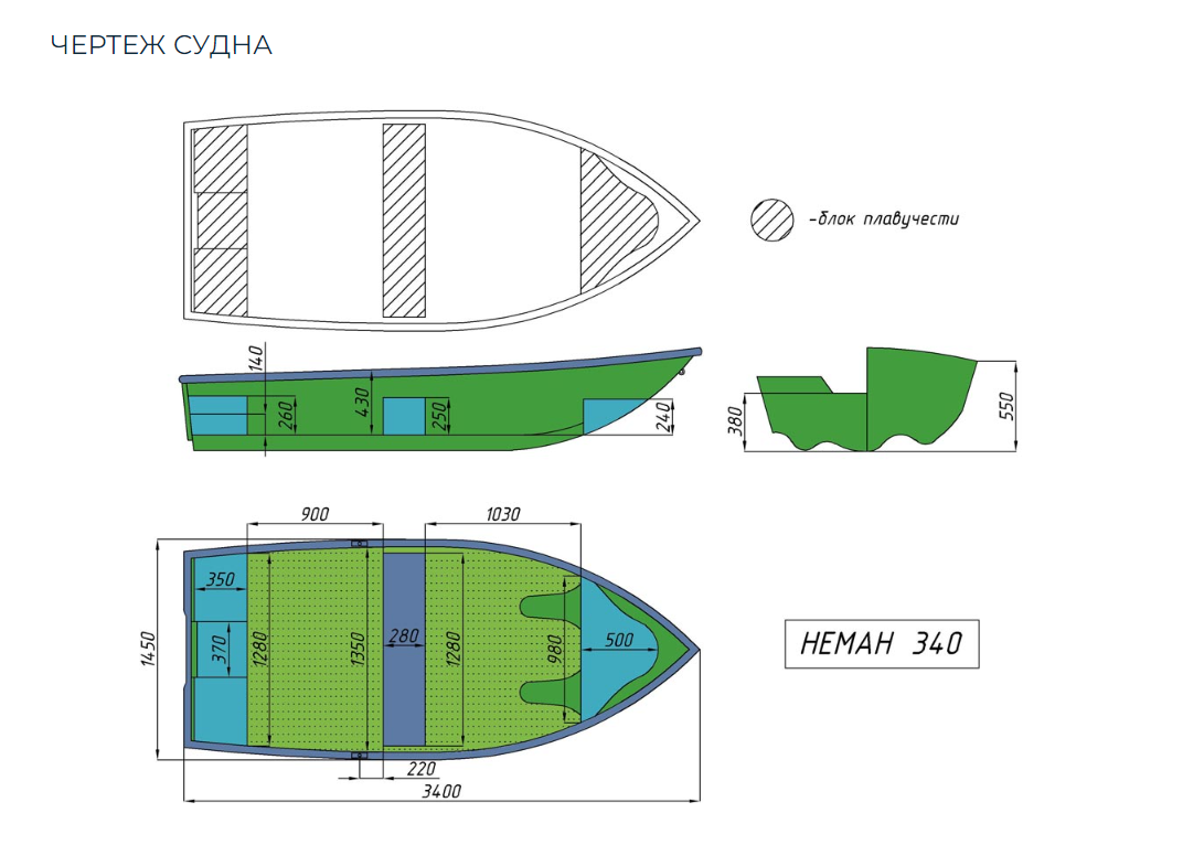 Стеклопластиковая лодка Neman-340 (тримаран) в Тольятти