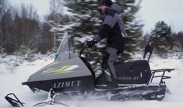 Миниснегоход Бурлак Азимут 20 л.с. , эл.запуск, реверс, тормоз гидравл, капот серый в Тольятти