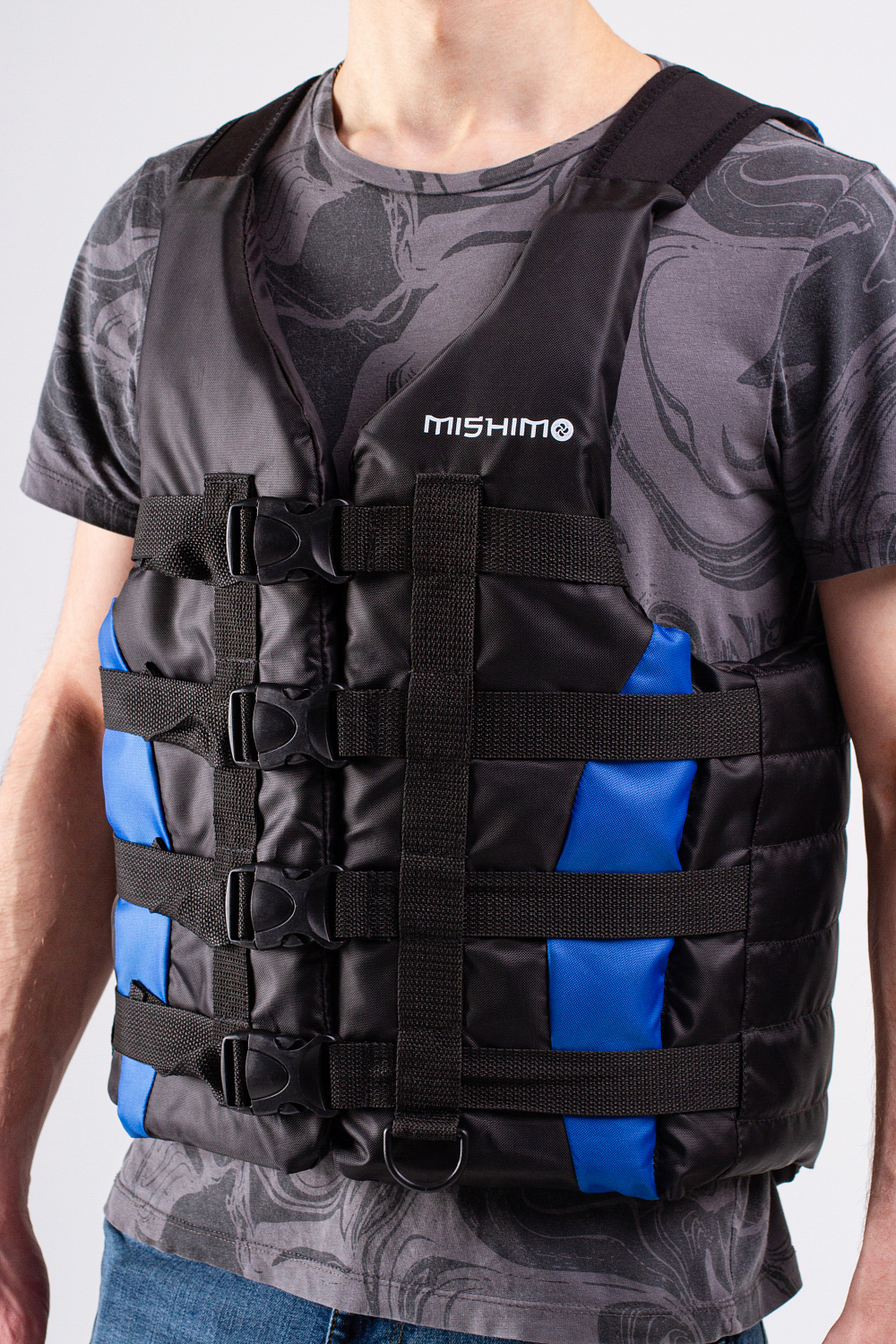 Жилет спасательный MISHIMO PRO Премиум качества Черно-синий в Тольятти