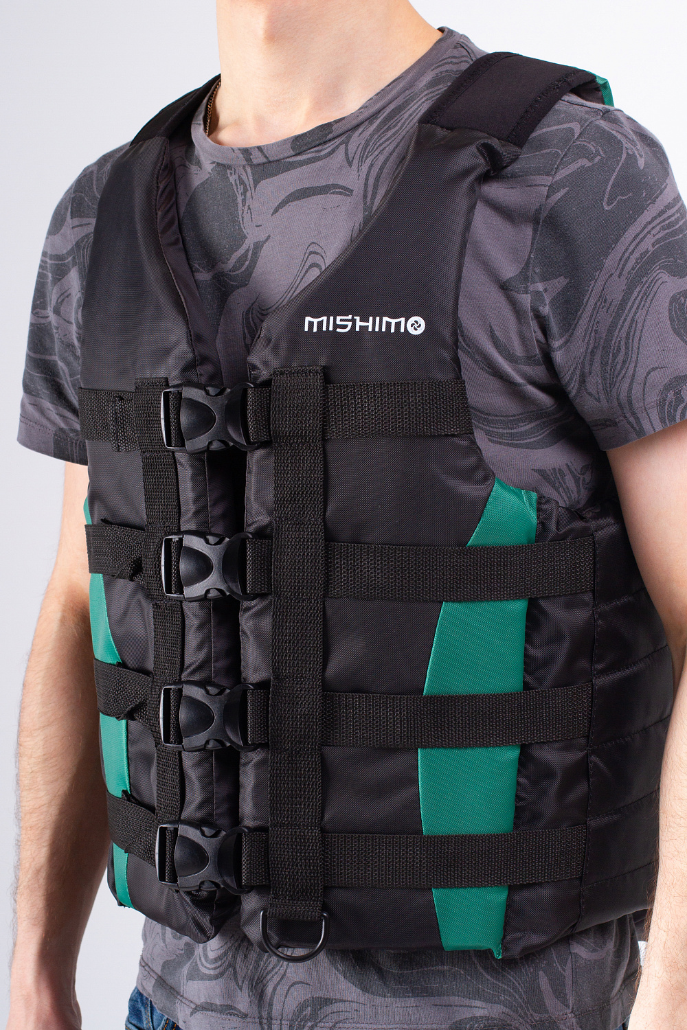 Жилет спасательный MISHIMO PRO Премиум качества Черно-зеленый в Тольятти