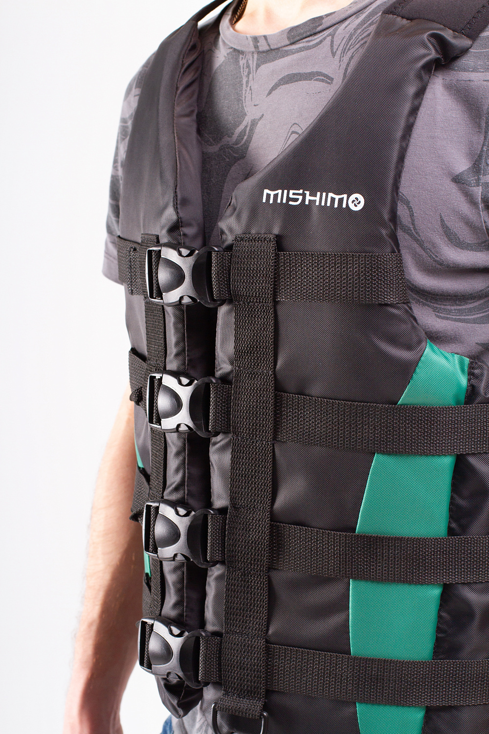 Жилет спасательный MISHIMO PRO Премиум качества Черно-зеленый в Тольятти