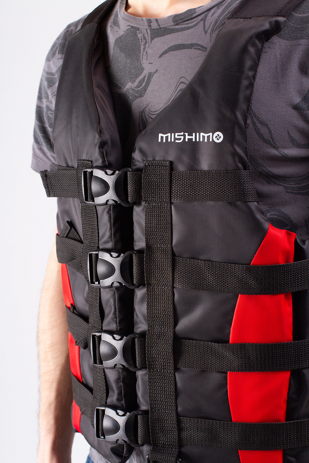 Жилет спасательный MISHIMO PRO Премиум качества Черно-красный в Тольятти