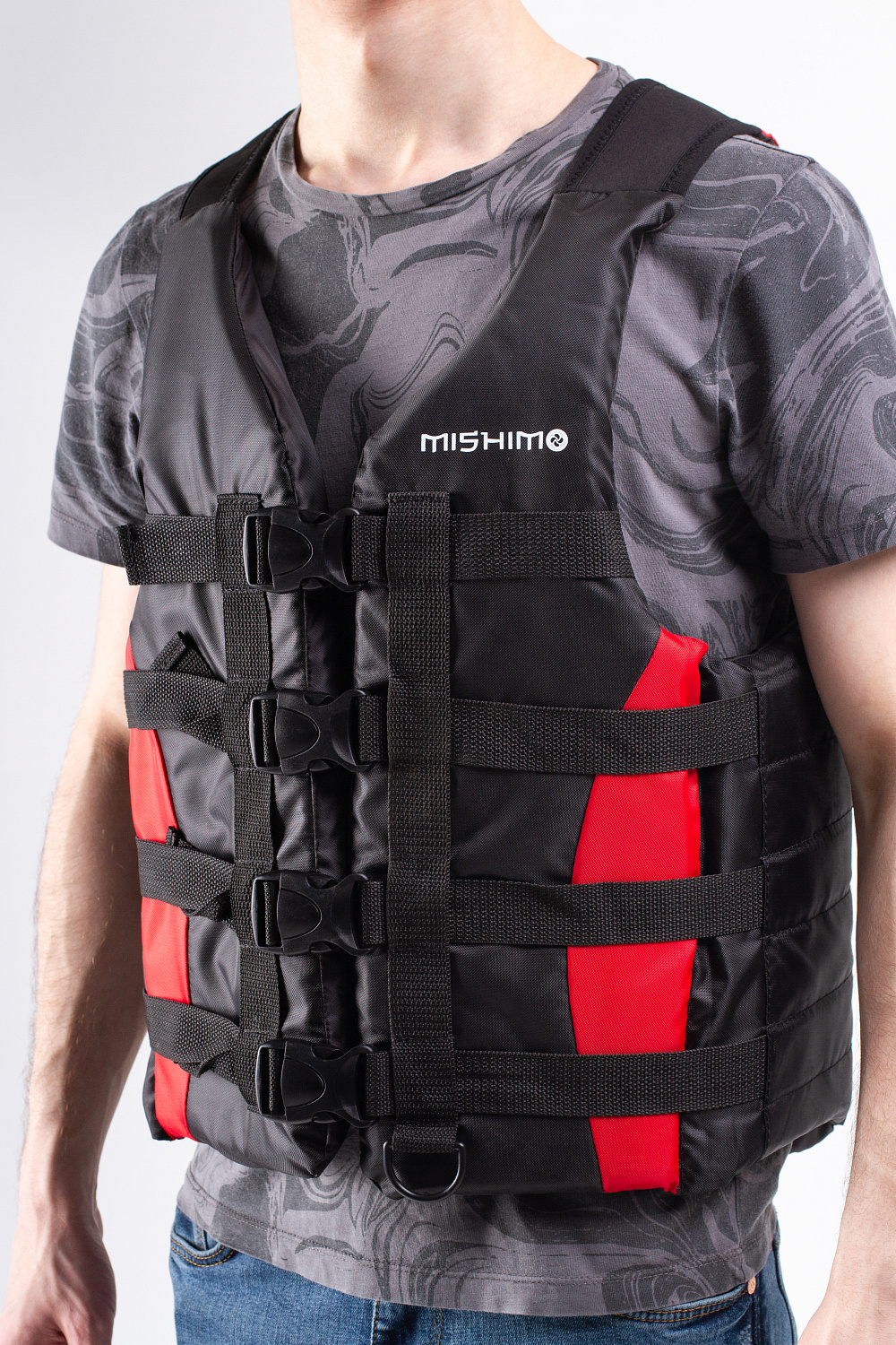 Жилет спасательный MISHIMO PRO Премиум качества Черно-красный в Тольятти